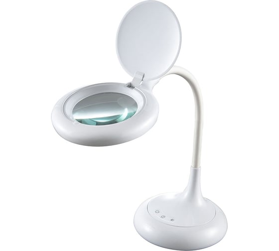 Светодиодный настольный светильник General Lighting Systems с линзой 10Вт, 530лм, 2400-6400К, белый свет, сенсорный, белый GLTL-022 800022