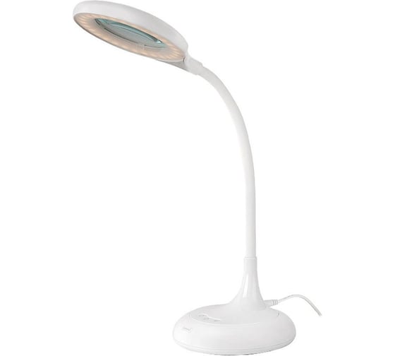 Светодиодный настольный светильник General Lighting Systems с линзой 10Вт, 530лм, 2400-6400К, белый свет, сенсорный, белый GLTL-022 800022