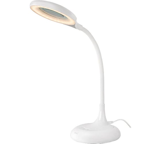 Светодиодный настольный светильник General Lighting Systems с линзой 10Вт, 530лм, 2400-6400К, белый свет, сенсорный, белый GLTL-022 800022