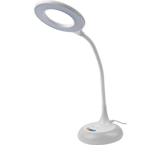 Светодиодный настольный светильник General Lighting Systems 8Вт, 530лм, 2800-6500К, белый свет, RGB-подсветка, сенсорный, белый GLTL-024-8 800024