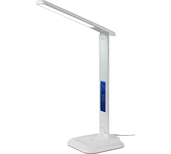Светодиодный настольный светильник General Lighting Systems 8Вт, 610лм, 3000-6000К, белый свет, сенсорный, дисплей с часами, белый GLTL-034 800034