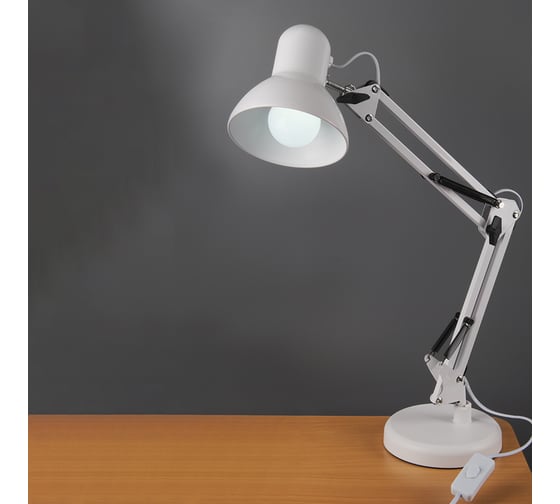 Настольный светильник General Lighting Systems Е27, основание + струбцина, 600х148мм, белый GTL-035 800135