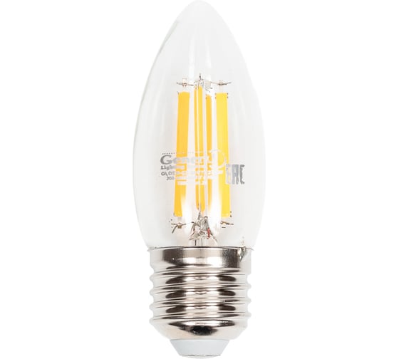 Светодиодная лампа General Lighting Systems Филамент прозрачный E27 20Вт 230В 1300Лм 2700К Теплый белый свет Свеча GLDEN-CS-20-230-E27-2700 661509