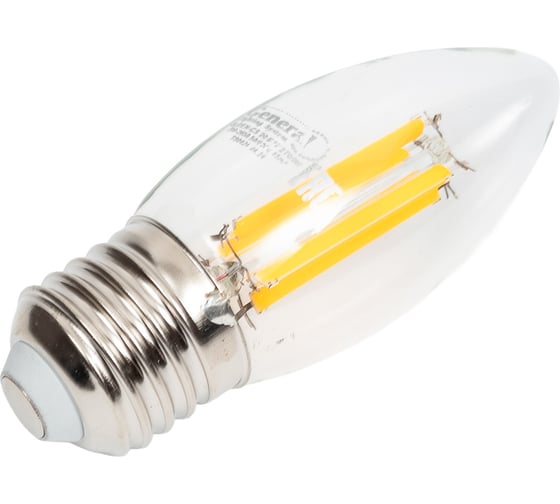 Светодиодная лампа General Lighting Systems Филамент прозрачный E27 20Вт 230В 1300Лм 2700К Теплый белый свет Свеча GLDEN-CS-20-230-E27-2700 661509