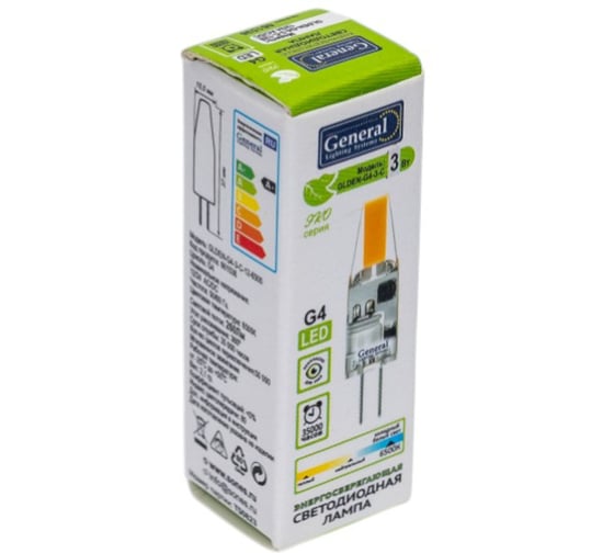 Лампа светодиодная General Lighting Systems GLDEN-G4-3-C-12-6500 661536