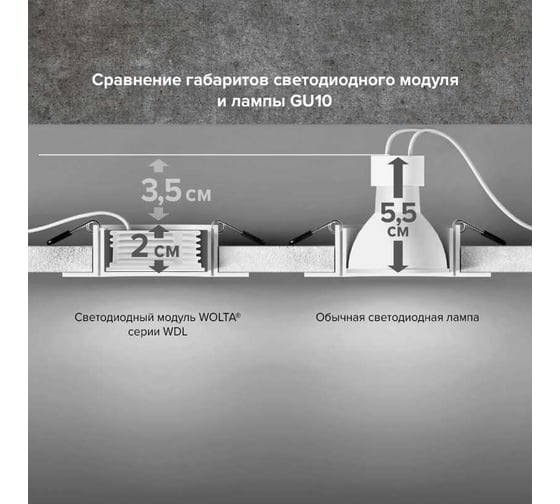 Светодиодный модуль с линзой Wolta 10Вт, 3000K теплый свет, 220В, WDL-MR16-220V10W3K-LC