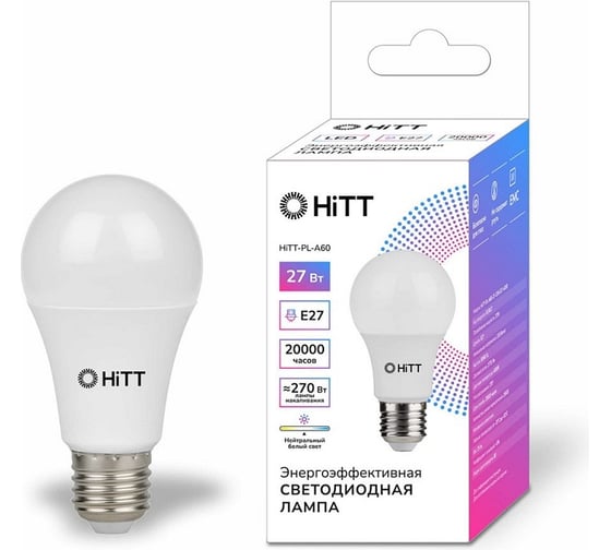 Светодиодная лампа HITT PL-A60-22-230-E27-3000 1010010