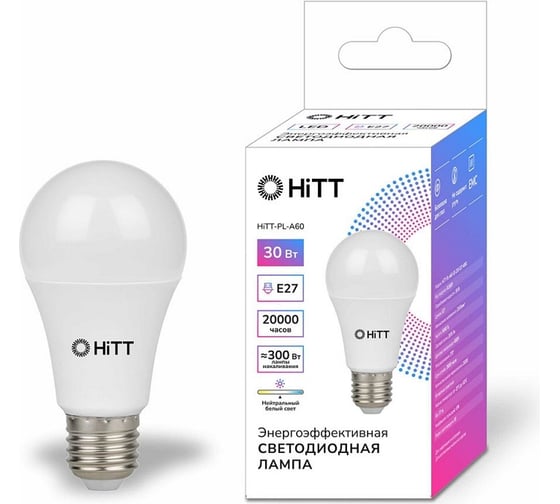 Светодиодная лампа HITT PL-A60-30-230-E27-6500 1010021