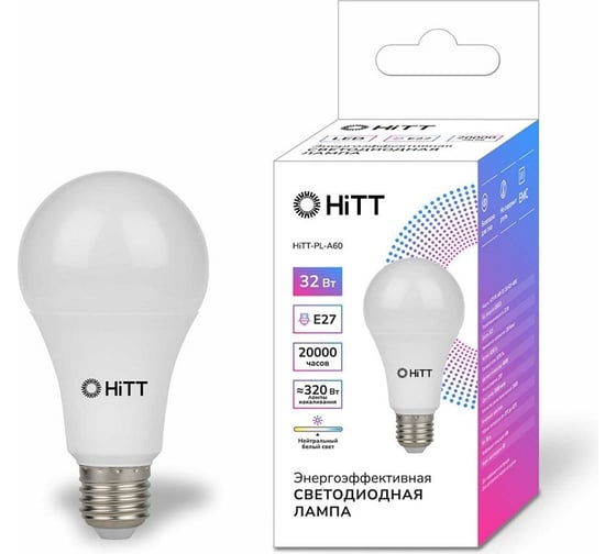 Светодиодная лампа HITT PL-A60-32-230-E27-3000 1010022