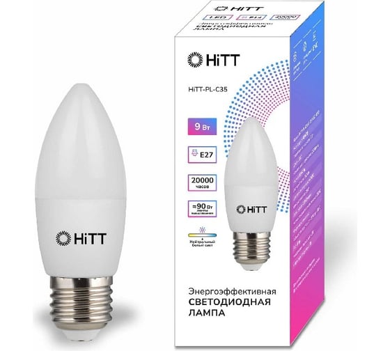 Светодиодная лампа HITT PL-C35-9-230-E27-6500 1010036
