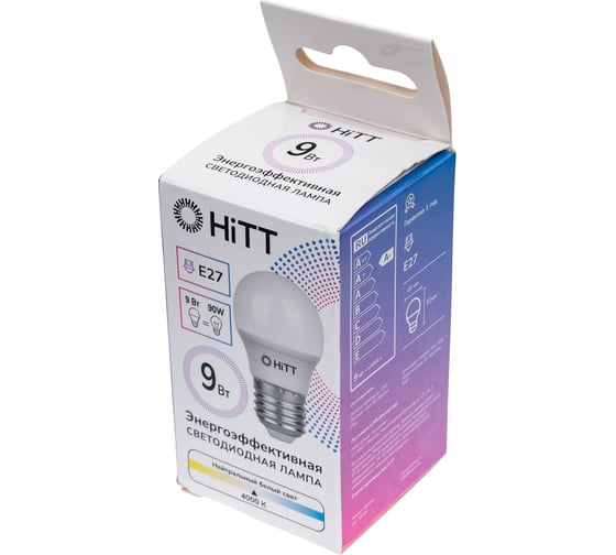 Светодиодная лампа HITT PL-G45-9-230-E27-4000 1010044