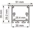 Алюминиевый профиль для светодиодной ленты General Lighting Systems 2 метра, 51х35мм, серебряный GAL-GLS-2000-35-51 522810 3