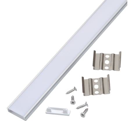 Алюминиевый профиль для светодиодной ленты General Lighting Systems 2 метра, 24х6мм, серебряный GAL-GLS-2000-6-24 522510