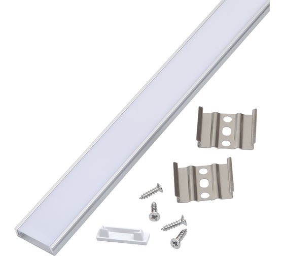 Алюминиевый профиль для светодиодной ленты General Lighting Systems 2 метра, 24х6мм, серебряный GAL-GLS-2000-6-24 522510 1