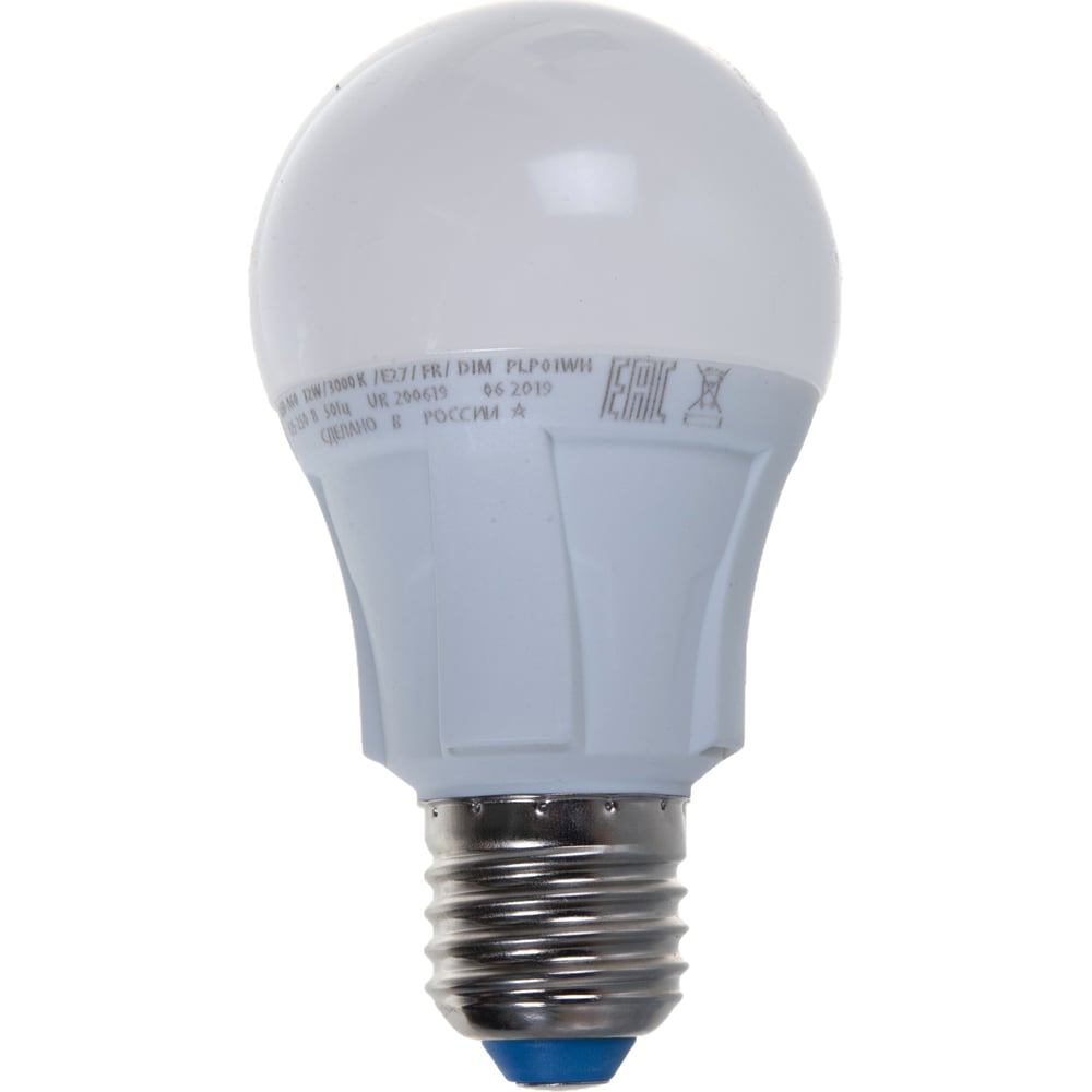ЛампаUnielLED-A60,12W/3000K/E27/FR/DIM,PLP01WH,светодиодная,диммируемаяUL-00004290