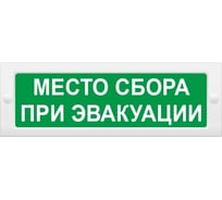 Световое табло ЭЛТЕХ-СЕРВИС М-12 Место сбора при эвакуации (текст, зел.ф.) ЭТ000000283