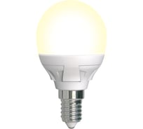 Лампа Uniel LED-G45, 7W/3000K/E14/FR/DIM, PLP01WH, светодиодная, диммируемая UL-00004302