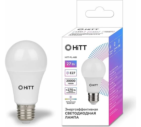 Светодиодная лампа HITT PL-A60-22-230-E27-6500 1010012