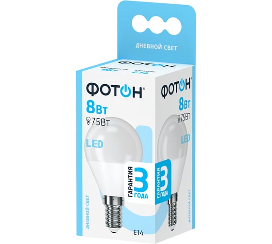 Светодиодная лампа ФОТОН LED P45 8W E14 4000K 23757