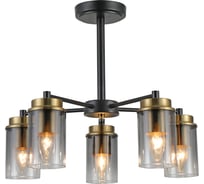 Потолочная люстра Schaffner Milizia 3485-5, цвет черный/бронза. Освещение до 18 кв.м, мощность 200 Вт Milizia 3485-5 BK+CU