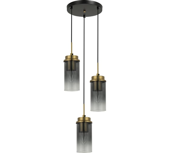 Потолочная люстра Schaffner Milizia 3485-3P, цвет черный/бронза. Освещение до 10 кв.м, мощность 120 Вт Milizia 3485-3P BK+CU