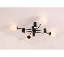 Потолочная люстра Schaffner Ollega 9140-4+4, цвет черный. Освещение до 20 кв.м, мощность 160 Вт Ollega 9140-4+4 BK