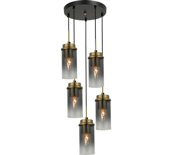 Потолочная люстра Schaffner Milizia 3485-5P, цвет черный/бронза. Освещение до 18 кв.м, мощность 200 Вт Milizia 3485-5P BK+CU 1