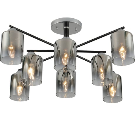 Люстра потолочная Schaffner Risorse 3520-8, цвет хром. Освещение до 28 кв.м, мощность 320 Вт Risorse 3520-8 CR+BK