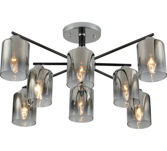 Люстра Schaffner 8xE27/40W (74х74х28) Risorse 3520-8 CR+BK 1