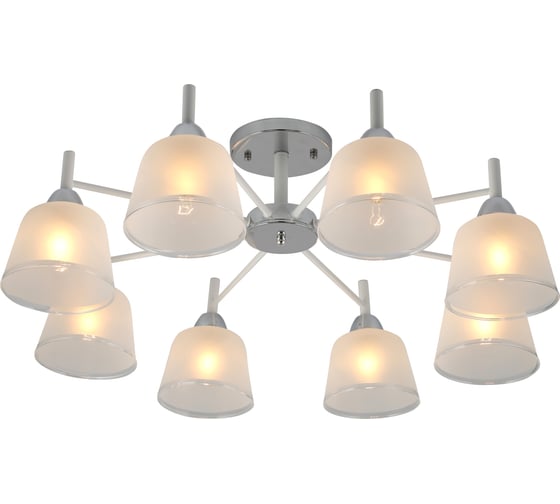Люстра Schaffner 8xE27/40W (76х76х27,5) Steffani 3515-8 CR+WH 1