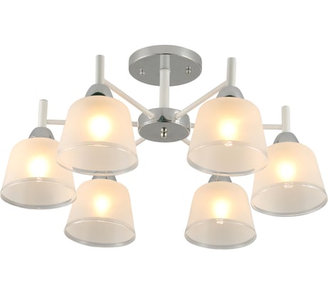 Люстра потолочная Schaffner Steffani 3515-6, цвет хром. Освещение до 25 кв.м, мощность 240 Вт Steffani 3515-6 CR+WH