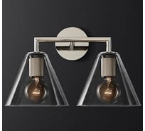 Бра IMPERIUMLOFT RH Utilitaire Funnel Shade Double Sconce Silver 123268-22