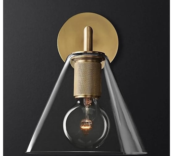 Бра IMPERIUMLOFT RH Utilitaire Funnel Shade Single Sconce Brass 123270-22