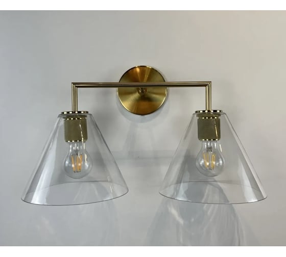 Бра IMPERIUMLOFT RH Utilitaire Funnel Shade Double Sconce Brass 123267-22