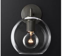 Бра IMPERIUMLOFT RH Utilitaire Globe Shade Single Sconce Black 123275-22