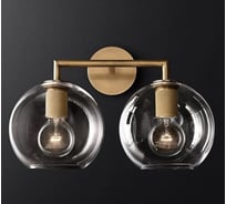 Бра IMPERIUMLOFT RH Utilitaire Globe Shade Double Sconce Brass 123273-22