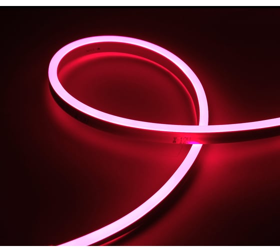 Гибкий неон URM 2835-120led, IP65, pink, 220V, 10W, 425LM, 5м С26030
