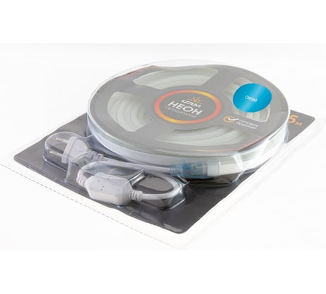 Гибкий неон URM 2835-120led, IP65, blue, 220V, 10W, 425LM, 5м С26028