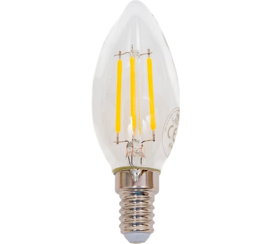 Светодиодная филаментная лампа HOROZ ELECTRIC FILAMENT CANDLE-4 4W 4200K E14 220-240V 001-013-0004 HRZ00002158 1