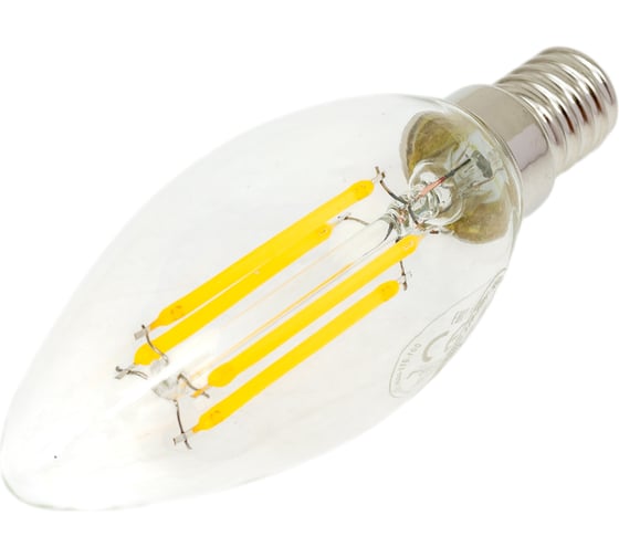 Светодиодная филаментная лампа HOROZ ELECTRIC FILAMENT CANDLE-6 6W 4200K E14 220-240V 001-013-0006 HRZ01000339
