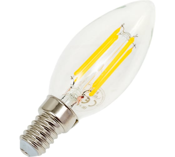 Светодиодная филаментная лампа HOROZ ELECTRIC FILAMENT CANDLE-6 6W 4200K E14 220-240V 001-013-0006 HRZ01000339