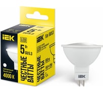 Светодиодная лампа IEK ECO MR16 софит 5Вт 230В 4000К GU5.3 LLE-MR16-5-230-40-GU5