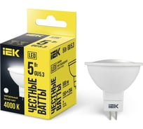Светодиодная лампа IEK ECO MR16 софит 5Вт 230В 4000К GU5.3 LLE-MR16-5-230-40-GU5