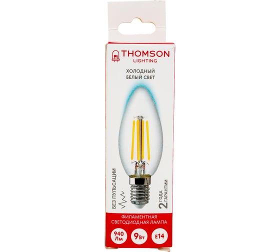 Светодиодная лампа THOMSON LED FILAMENT CANDLE 9W 900Lm E14 6500K TH-B2370