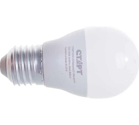 Светодиодная лампа СТАРТ в колбе лон 10W холодный свет FP ECO LEDSphereE27 10W 40 FP
