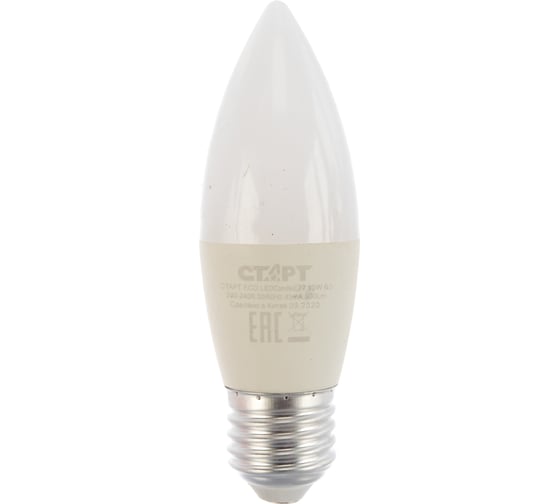 Светодиодная лампа СТАРТ в колбе свеча ECO LEDCandleE27 10W 65