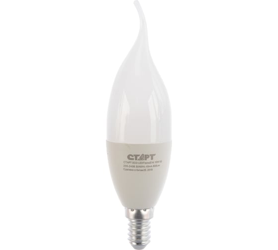 Светодиодная лампа СТАРТ в колбе свеча витая ECO LEDFlameE14 10W 65 1