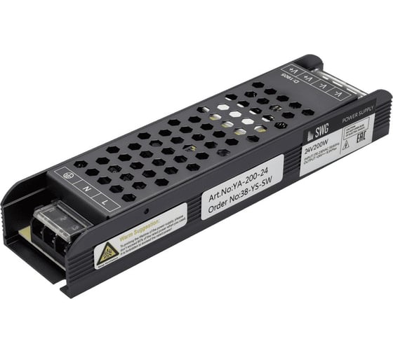 Компактный блок питания SWG в металлическом корпусе, IP20, 200W, 24V, YA-200-24 00-00002834