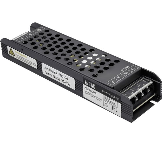 Компактный блок питания SWG в металлическом корпусе, IP20, 200W, 24V, YA-200-24 00-00002834
