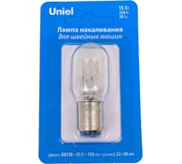 Лампа накаливания для швейных машин Uniel IL-F22-CL-15/BA15D UL-00010984